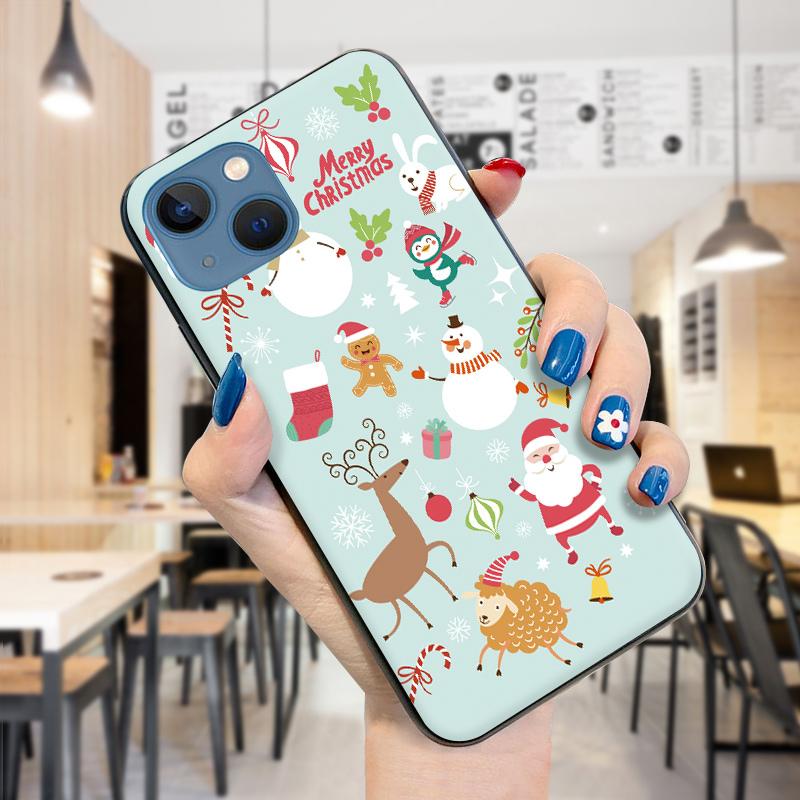 Merry Christmas Xmas Smartphone Case for iPhone 15 14 13 12 11 Pro Max Samsung Galaxy S23 S22 Ultra S21 A52 M33 M30 Shockproof Soft TPU Phone Cover