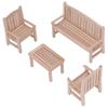 4 Stück Puppenhaus Miniaturmöbel Holzbank Stuhl Gartenmöbel Set für 1:Puppenhausdekoration im Maßstab 12