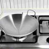 Stainless Steel Wok Frying Pan for Home Kitchen Cauldron Pot with Handle Multi-functional