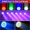 Four-in-One Focusing Shake Head RGBW LED Moving Light DMX512 Control for Music Festival Wedding Disco Stage Lighting