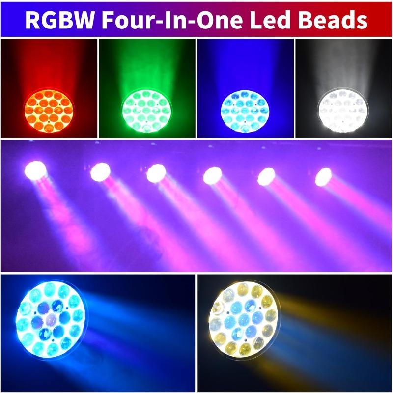 Four-in-One Focusing Shake Head RGBW LED Moving Light DMX512 Control for Music Festival Wedding Disco Stage Lighting