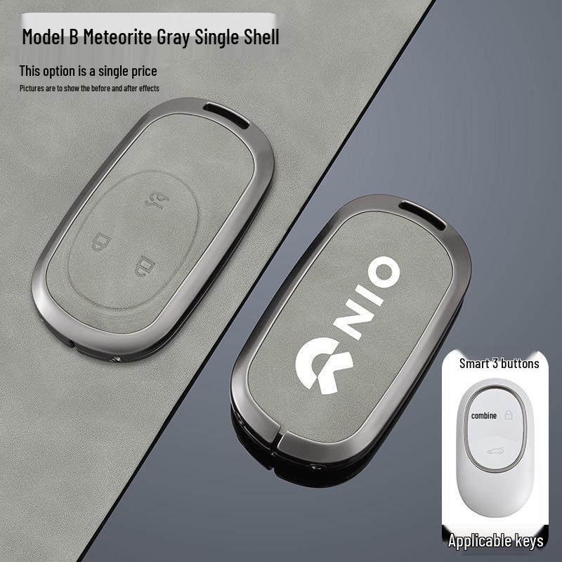 Genuine Leather Car Key Case for Nio ET5, ES6, ET5T, ET7, ES8, EC6, ES7, EC7 (2023 Model)