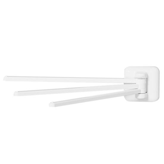 Towel Rack 3 Poles 180 Degree Rotation Wall-mounted Punch-free Bathroom Bath Ball