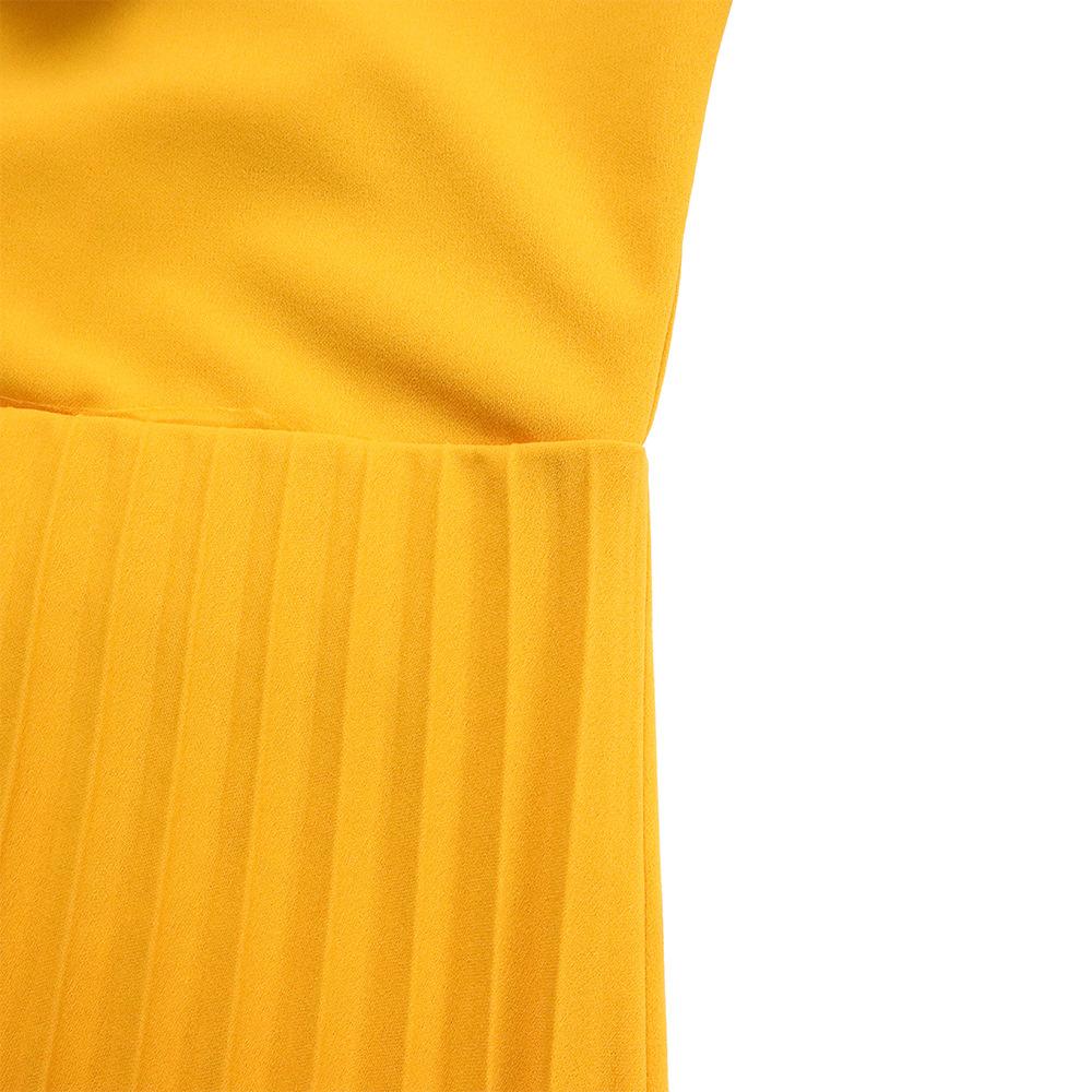 YYFS Women's Fashion Summer Spring Solid Color Print 3/4 Sleeves POLO Neck High Waist Casual Dresses