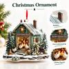 Acrylic Christmas Hanging Ornament with Farm Animal and Design, Rustic Holiday Decoration, 17