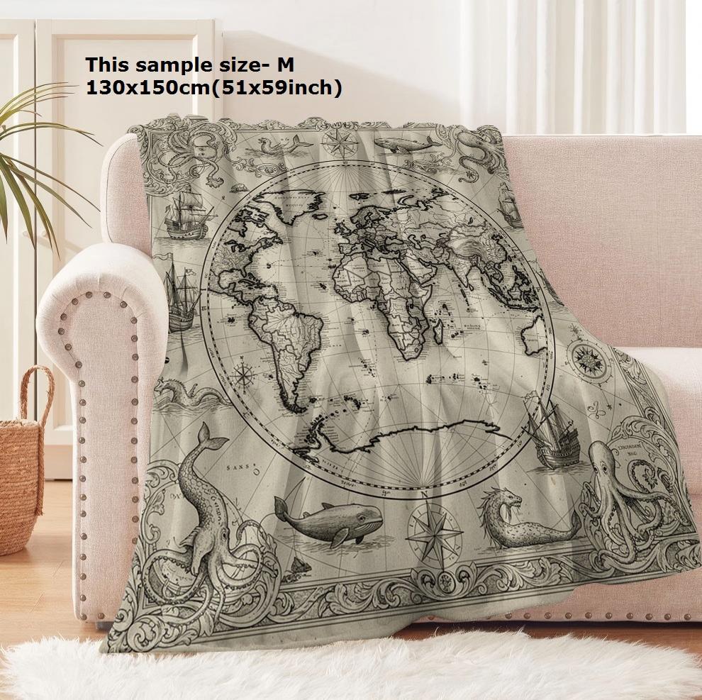 1PC Blanket Marauders Map Vintage Antique map Flannel Thin blankets for Home Office Travel Camping Perfect gifts four season use