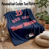 Boston Red Sox Egendefinert Flanell Kastepledd Trykk Navnet Ditt Tekst Mykt Varmt Teppe Julegave