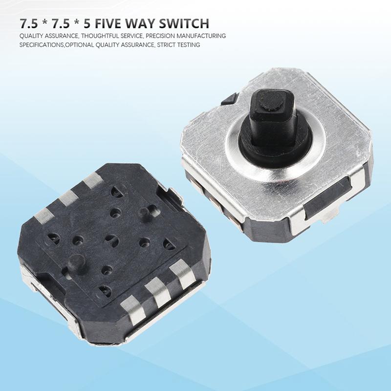 10Pcs 7.5x7.5MM Tactile Switch 5 Way Direction 6Pin Button Switch Micro Switch Push Button Reset Tact Switches