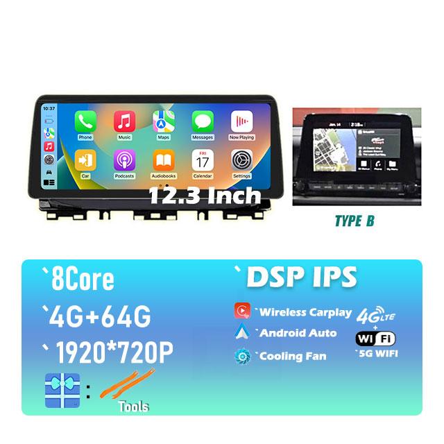 12.3 Inch Android 14 DSP For Kia Cerato 4 Forte K3 2019 - 2022 Car Multimedia Player Stereo BT Carplay Wifi Android Unit