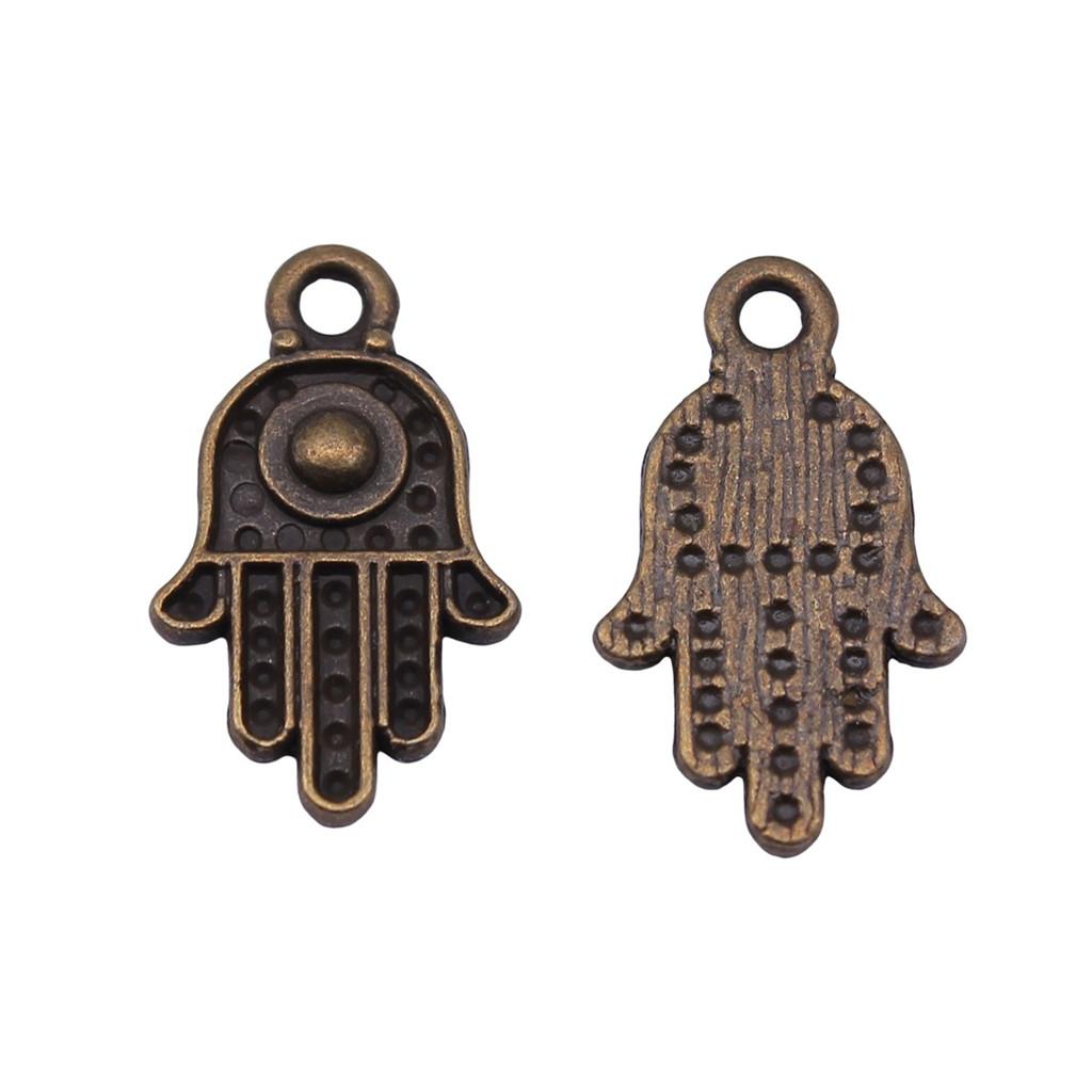 Alloy Hamsa Hand Charms Amulet Pendants For Good Luck Jewelry Making