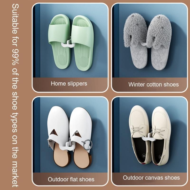 Wall-mounted Bathroom Slipper Storage Rack Save Space Slippers Rack