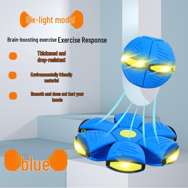 Magic Flying Saucer Ball: Deformable Outdoor Stomp Toy with Lights for Kids