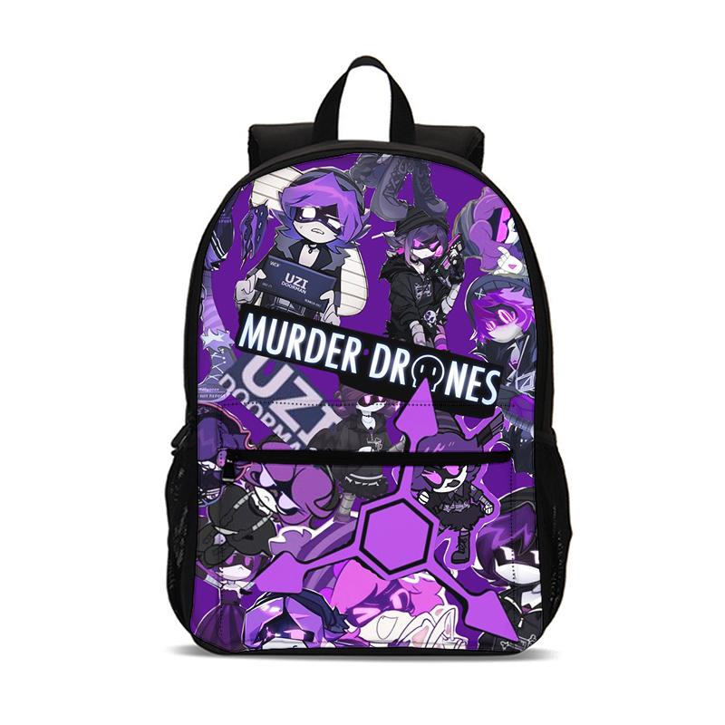 Murder Drones Cartoon Kids Mochila 47cm/18.5inch Large Capacity Backpack School Supplies School Bag for Boys Girls Best Gift