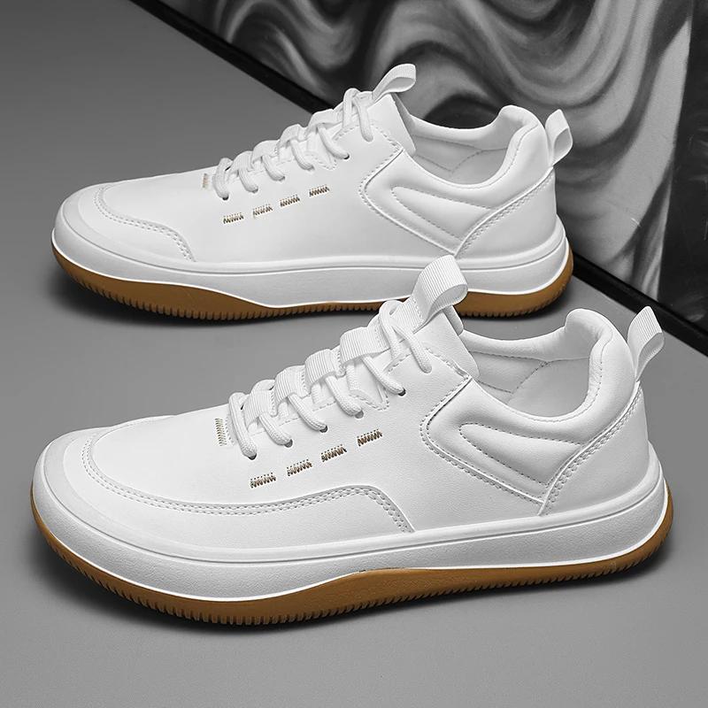 Fashion High Quality Casual Leather Outdoor Antiskid Sneaker Waterproof Comfortable Oxford Shoes Men Designer Lace Up Vulcanized Shoes