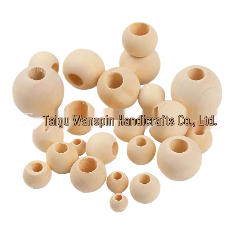 Natural Beech Wood Beads: 8-50mm Large Hole Round Beads for DIY Jewelry Making