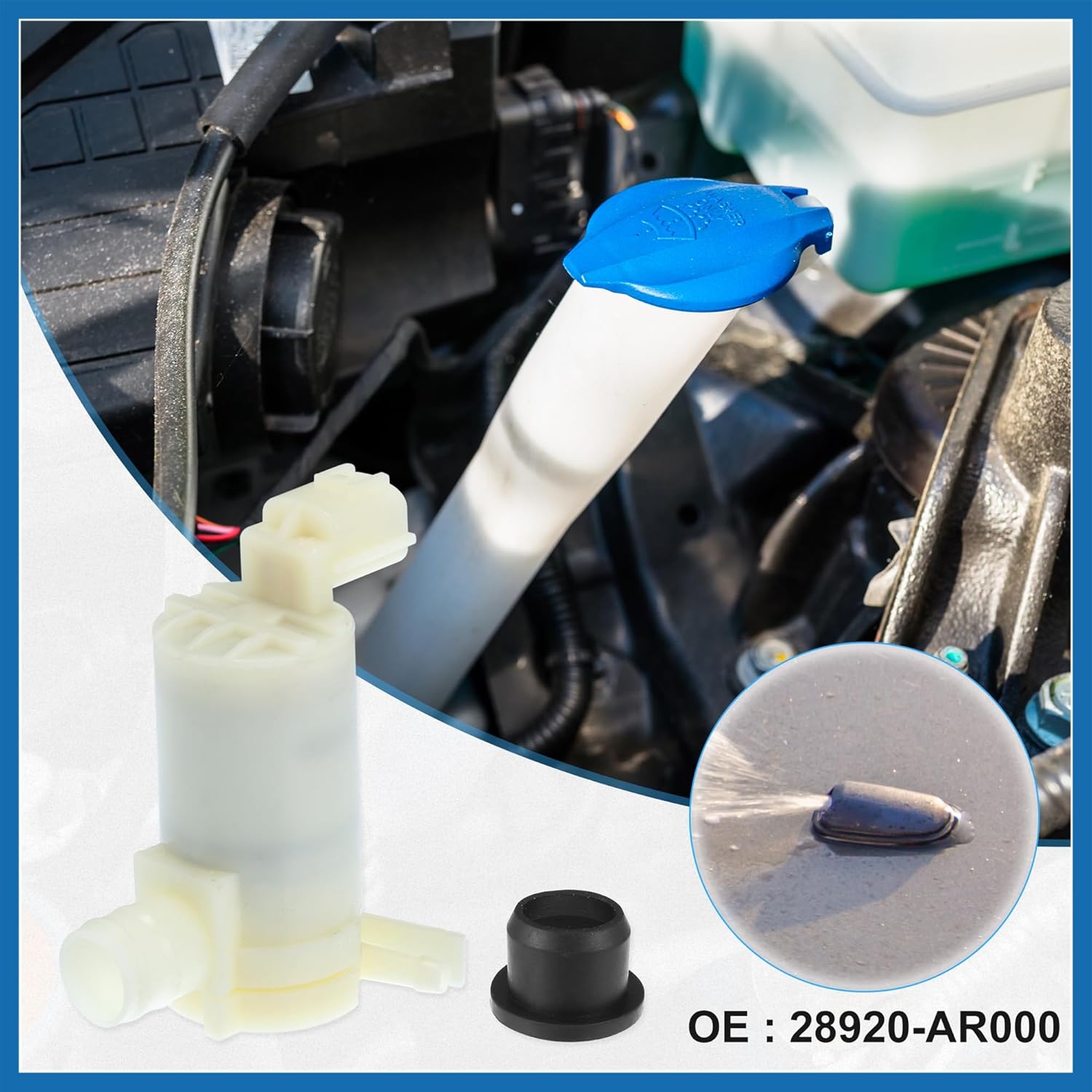 Car Windshield Washer Motor Pump Replacement Fit for NISSAN 350Z - Pack of 1 White Item Replacement