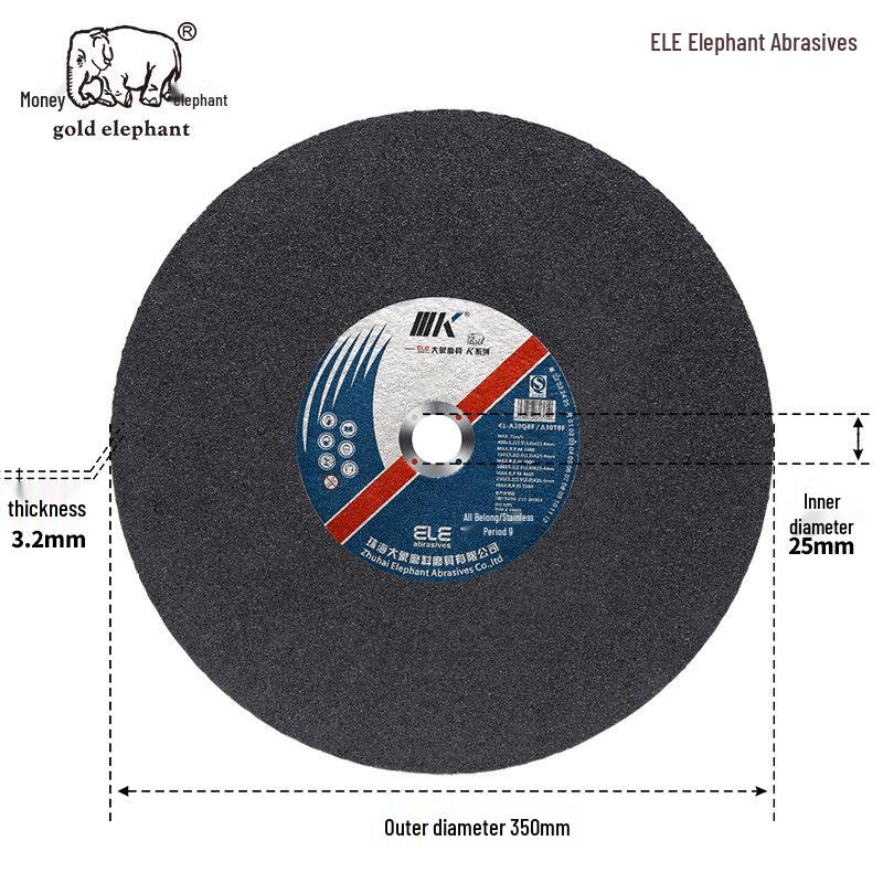 350mm Silver Elephant Stainless Steel Resin Saw Blade for Metal Cutting