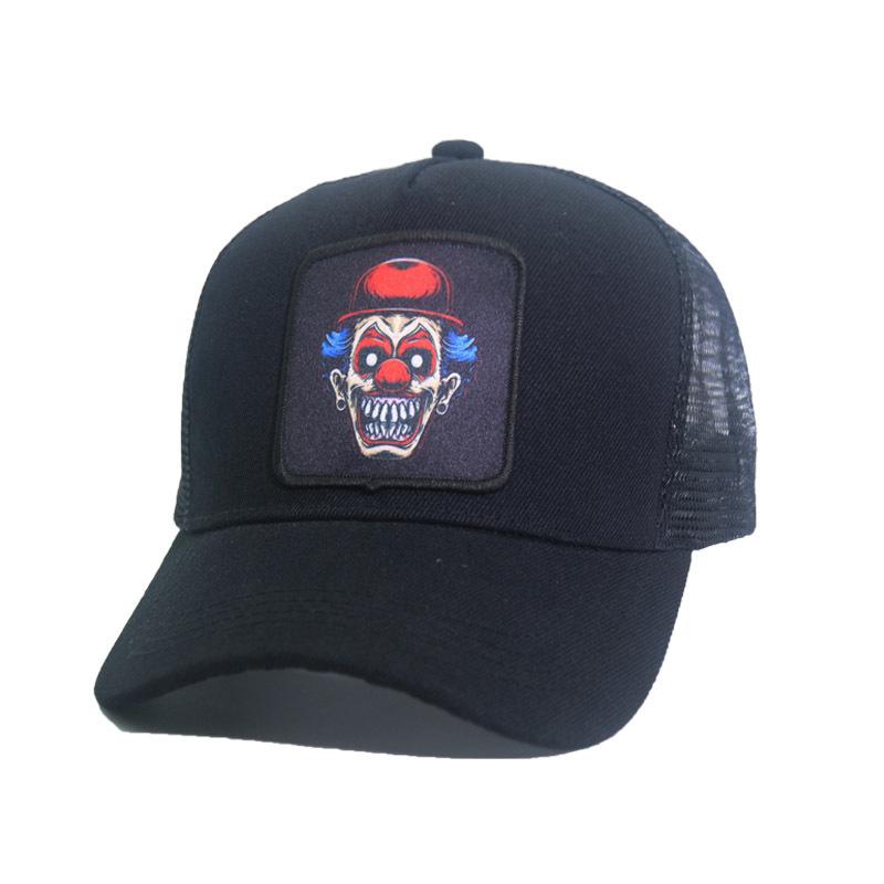 Trendy Fashionableable Clown Embroidery Stitched Baseball Cap For Men And Women, Backless Hip-Hop Hat, Summer Breathable Mesh Sun Gorras Unisex Str