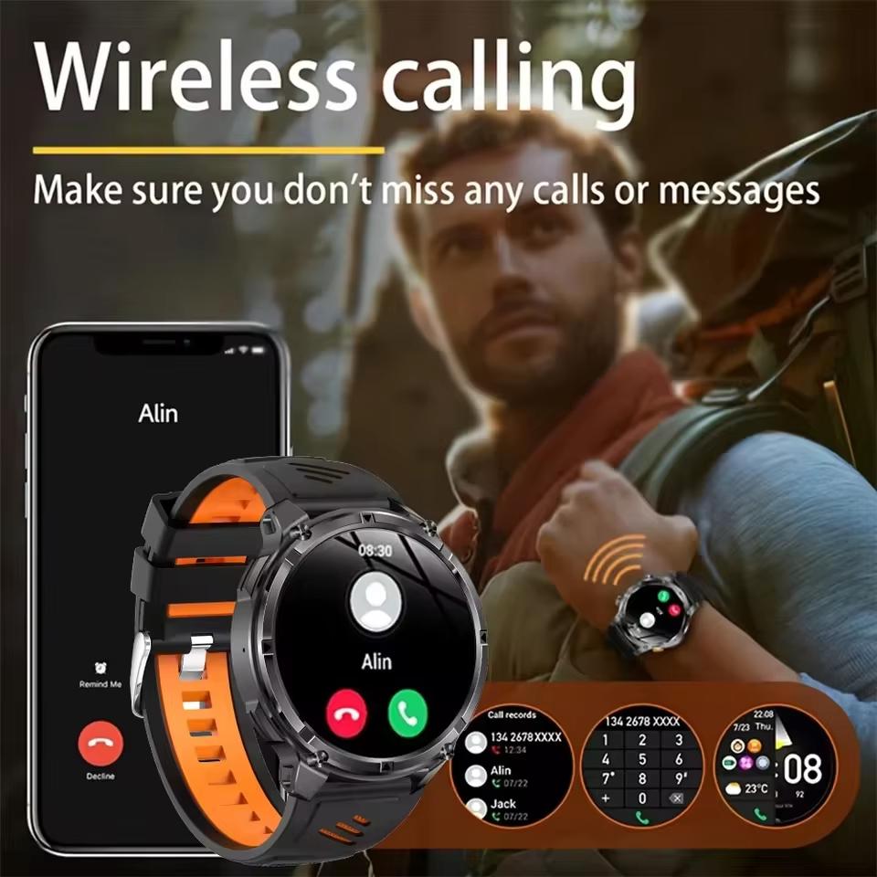 2026 New 1100mAh Battery Smart Watch GPS Path 5ATM Waterproof Sports Run Tracker Outdoors Compass Military Smartwatch