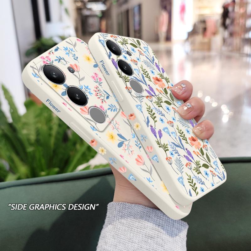 Brilliant Floral Phone Case For VIVO V50 V40 V30 V29 V29E V27 V27E V23 V23E V21 V20 Y20 Y12 Y21 Y22 Pro Silicone Cover