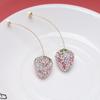 1Pair Rhinestone Stud Earrings Set Shiny Drop Earrings Ins Fruit Pendant Earrings  for Women