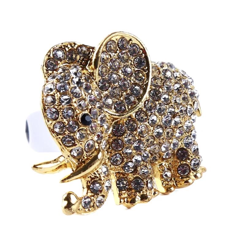 Diamond-encrustation metal Elephant car outlet perfume clip Creative car Aromatherapy clip Interior decoration balm ornament