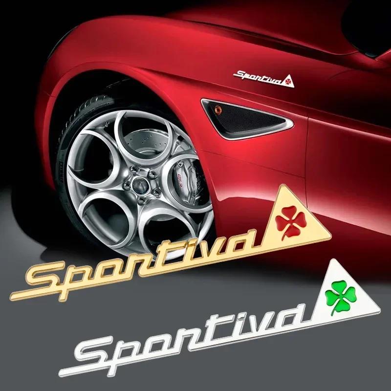 IXNT2 Metal Car Side Window Sticker Accessories for Alfa Romeo Alfa Romeo 159 156 147 4C Giulia Stelvio Giulietta Mito SPORTIVA Logo