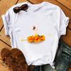 Fashion Flowers Red Rose Skirt Print T-shirt Women T Shirt Femme Harajuku Shorts Sleeves Shirt Summmer Tops Tshirt