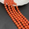 1 Strand Orange Coral Smooth Round Beads 7.5-8mm, Synthetic Stone Beads for Handmade Jewelry Makers, Bracelet Necklace Craft Supplies