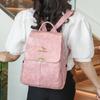 Multi-Purpose Backpack Retro Commuter Women's Large Capacity Solid Color Travel Backpack
