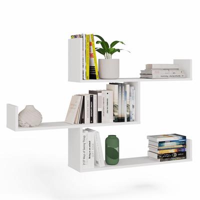 Kobi Wall Shelf - Modern 3 Hanging Wall Shelves Matt White