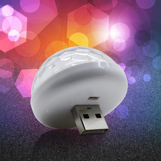 Mini USB LED hudební ovládání zvuku atmosféra noční světlo interiérová lampa do auta