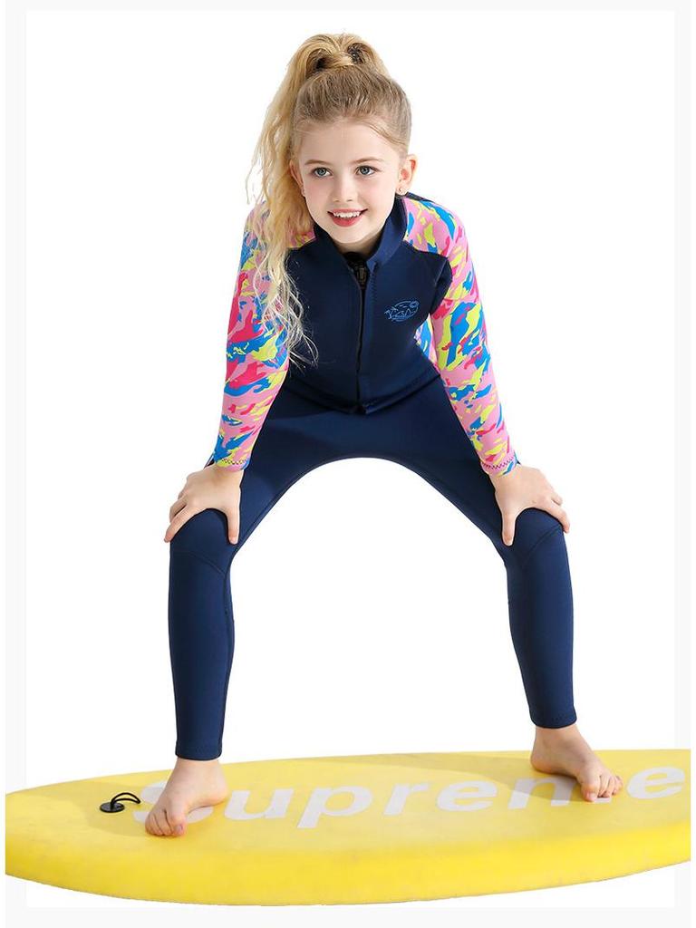 2.5mm Kids' Long Sleeve Two-Piece Diving & Surfing Wetsuit for Boys and Girls - Cold Protection & Jellyfish Shield