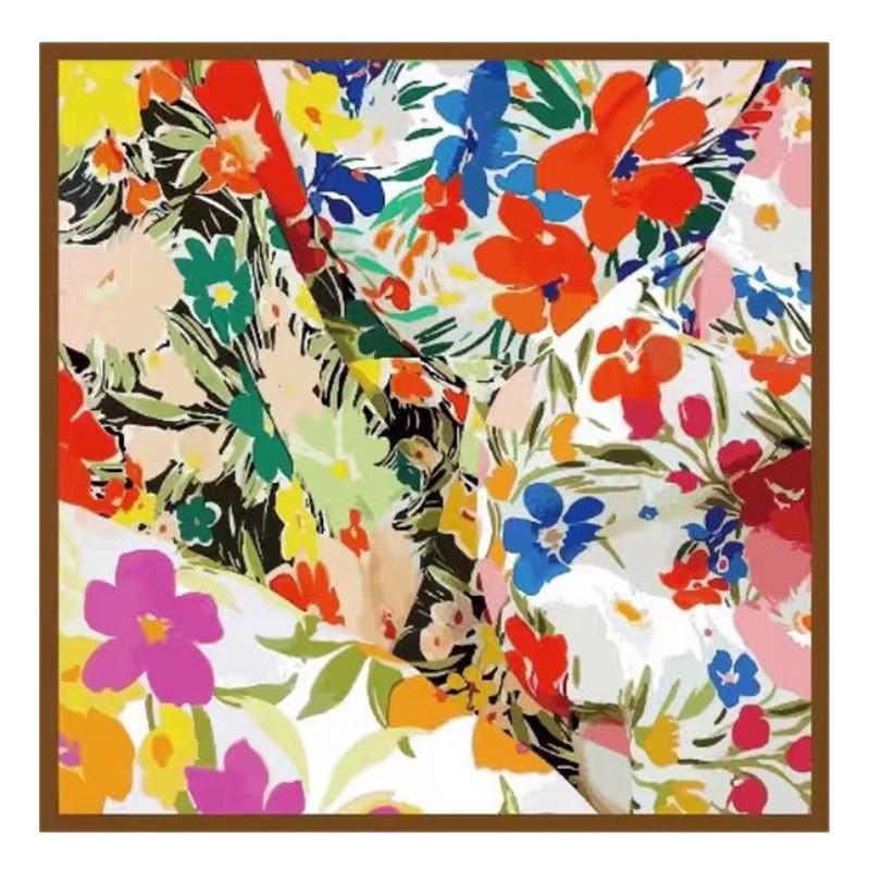 Custom Women's Faux Silk Scarf: High-End Print, Small Square, Long Ribbon Hairband, Personalized Brand Logo