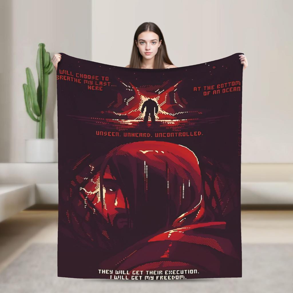 Iron Lung Horror Movie Knitted Blankets Velvet Lightweight Throw Blanket for Bedding Couch Bedroom Quilt