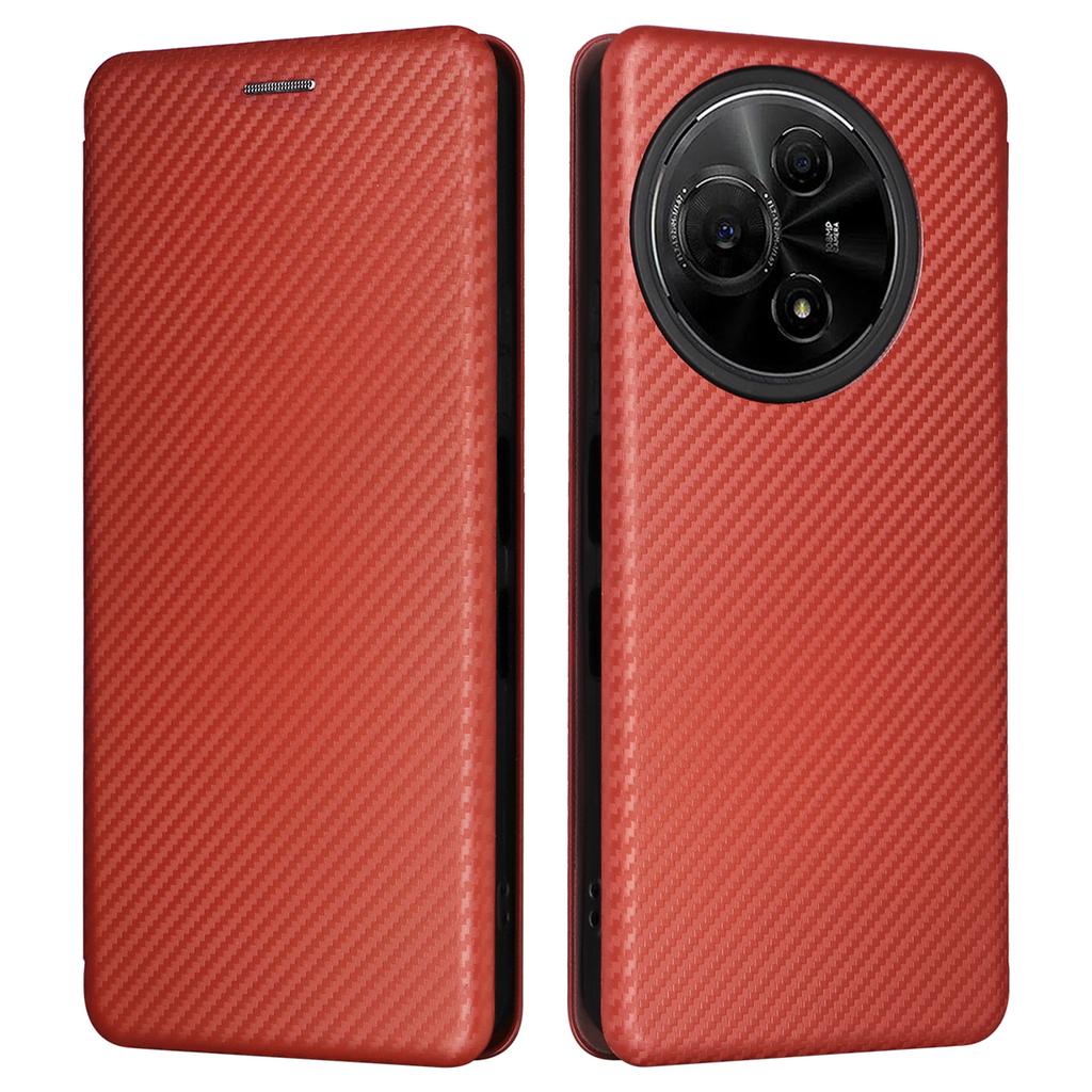TCL 60 NxtPaper 4G Kılıfı Karbon Fiber Doku Düşmeye Dayanıklı PU Deri Telefon Kılıfı