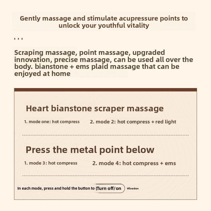 Dispositivo de masaje gua sha eléctrico masajeador facial de calor para cuello y cuerpo