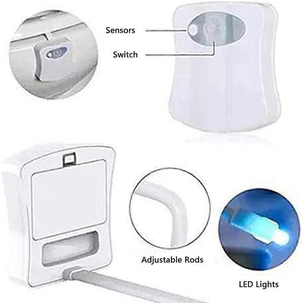 Confezione da 2 Luci per WC a 16 Colori per Interno Vasca Sensore di Movimento Umano Luce Notturna