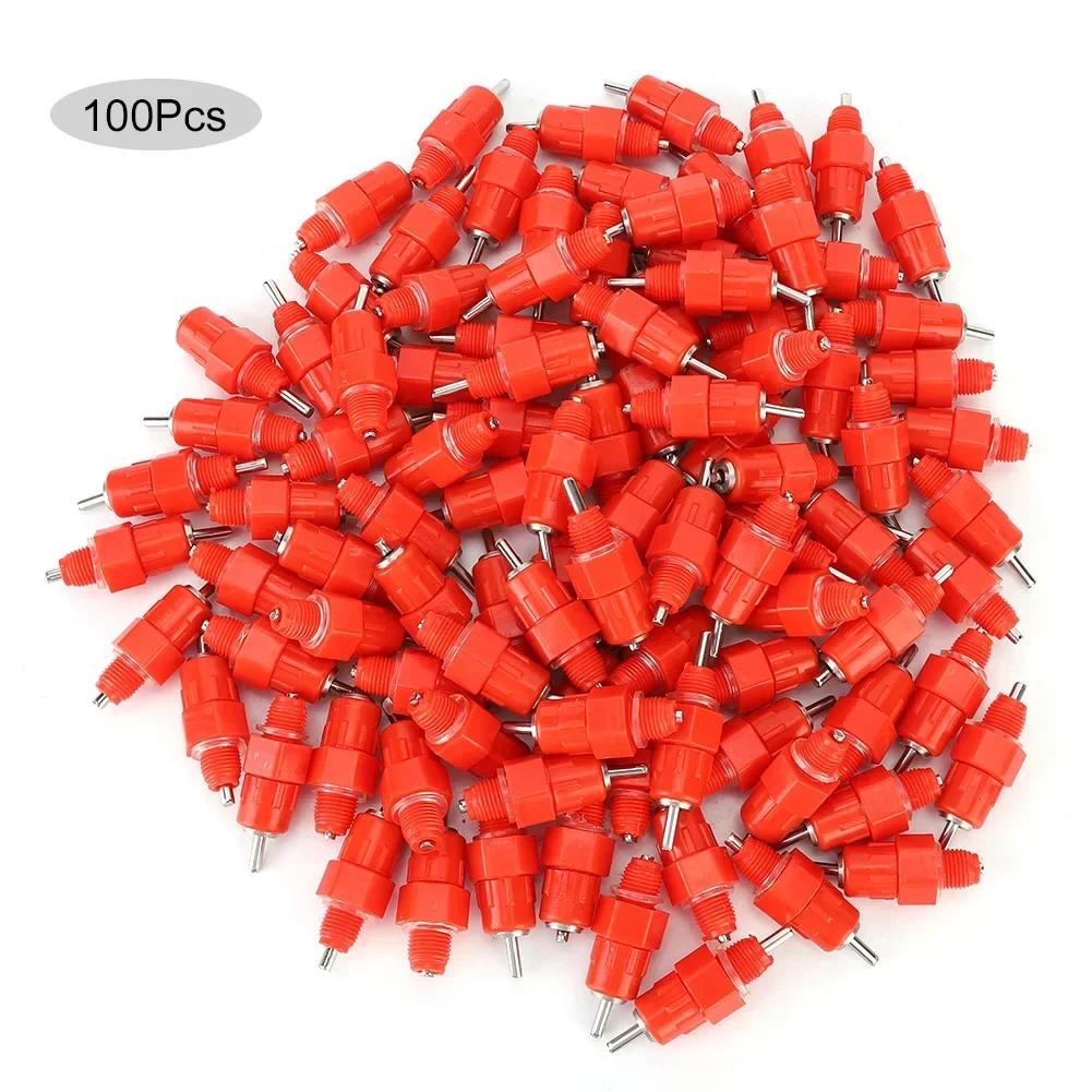 

100PCS Автоматична куряча вода Ніпельна поїлка Годівниці для птиці, курки, качки, гуски, питної машини