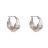 Wind gold irregular brushed rings, ear buckles, earrings, simple temperament, high-end earrings, women