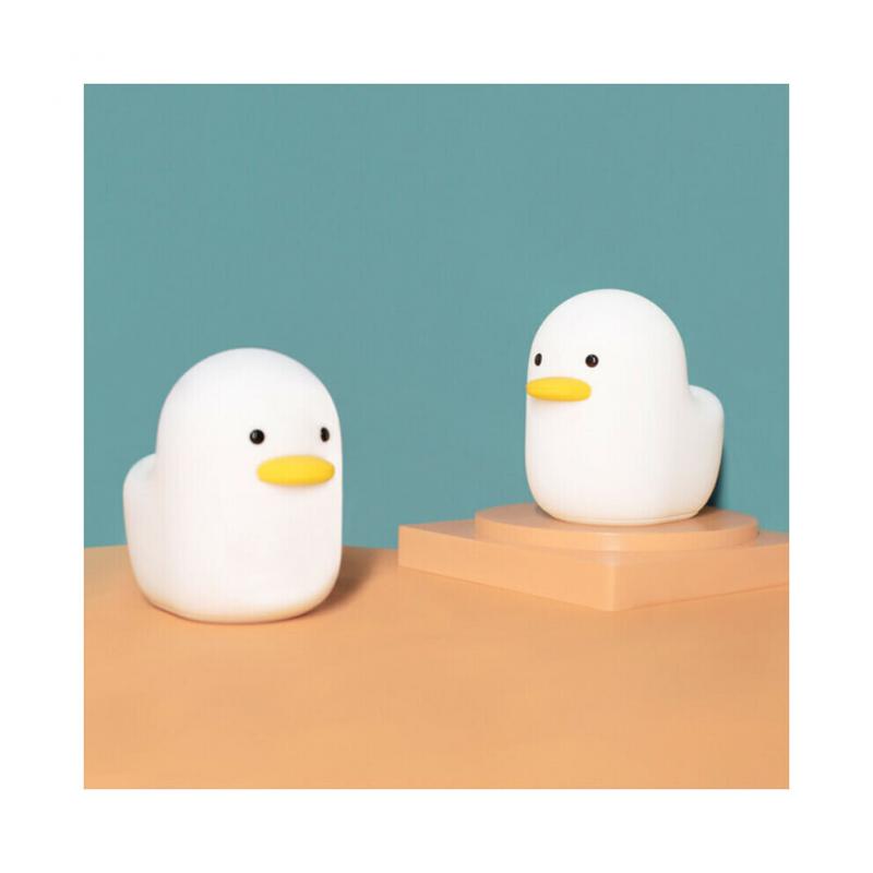LED Night Light Mini Duck Silicone Sleeping Lamp Touch Sensor Switch USB Charge