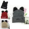 Cozy Cat Ears Women Hat Knitted Acrylic Warm Winter Beanie Caps For Fashionable Comfort