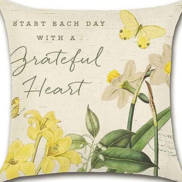 Retro Plant Floral Print Linen Pillow Case Home Living Room Sofa Car Cushion Pillow