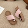 Niche Metal Toe Slippers Women's Summer Wear 2025 New French Flat Sandals Beach Sandals Women
