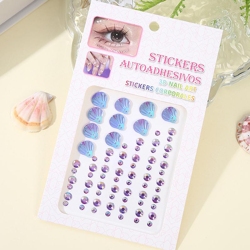 Colorful Butterfly Shell Face Decoration Diamond Sticker Nail Drill Gemstone Stickers Stage Eye Drill Stickers Pearl Sticke