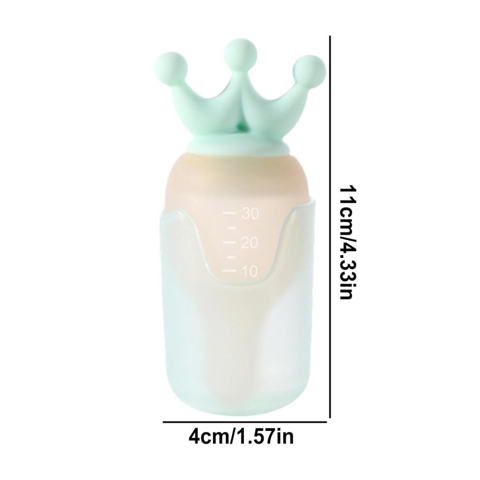 Medicine Dispenser Pacifier Feeder for Toddlers - Crown Shape Medicine Bottle for Water Training, Blue Color, Travel, Nursery