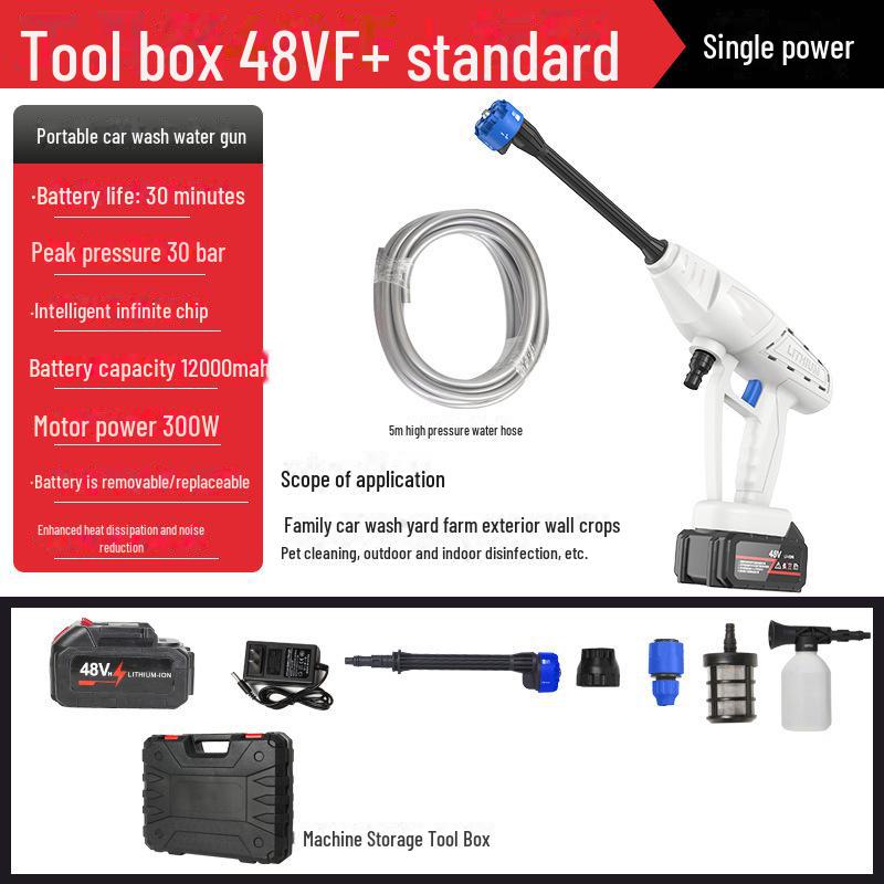 Cordless Electric High-Pressure Car Wash Gun with Rechargeable Battery
