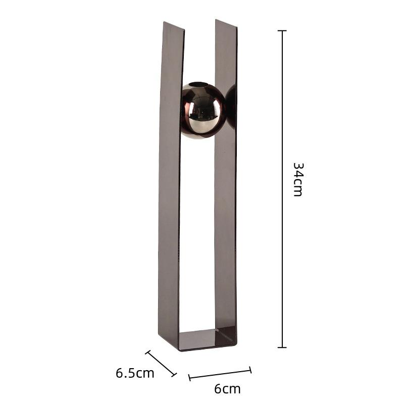 Metal Handicrafts Silver Ball Geometric Flower Arrangement Round Flower Vase Square Box Art Round Bead Vases Home Decoration