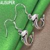 925 Sterling Silver Lively And Simple Smooth Dolphin Earrings - Stylish Evening Jewelry