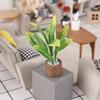 1Pcs 1:12 Scale Mini Artificial Potted Plant Woven Pot Fake Greenery for Dollhouse Micro Landscape DIY